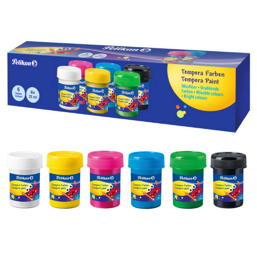 غواش 6 لون حنجور / tempera  سعة (25ml)